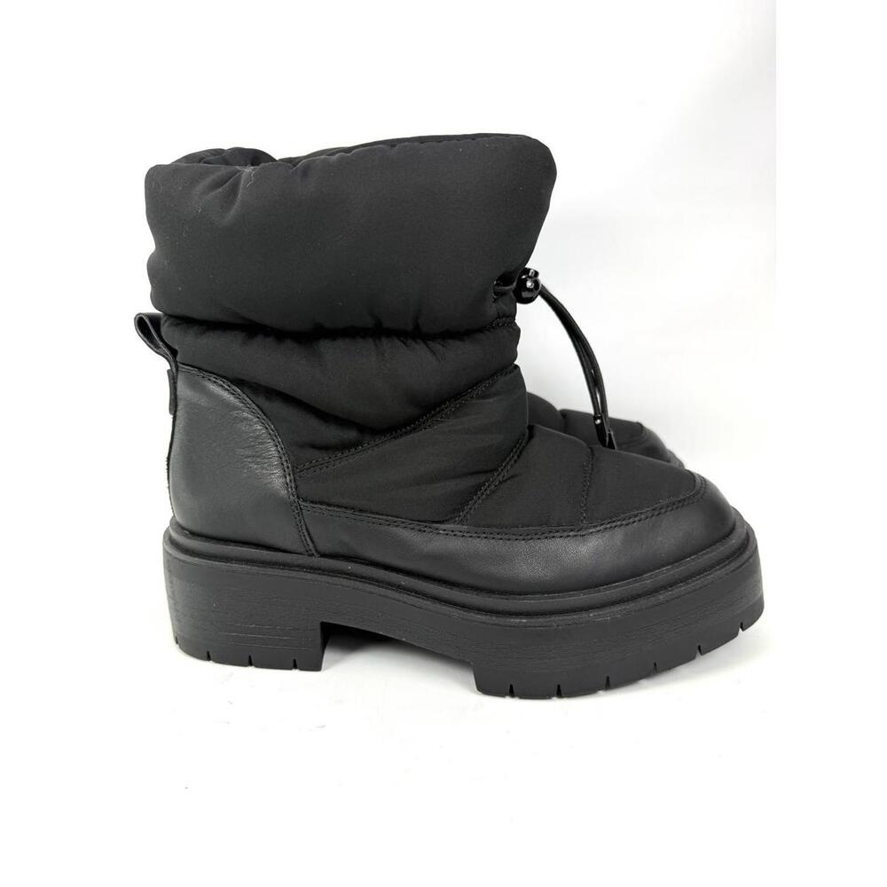 Sam Edelman Lakyn Black Puffer Ankle Snow Boots Chunky Utilitarian Winter US 6
